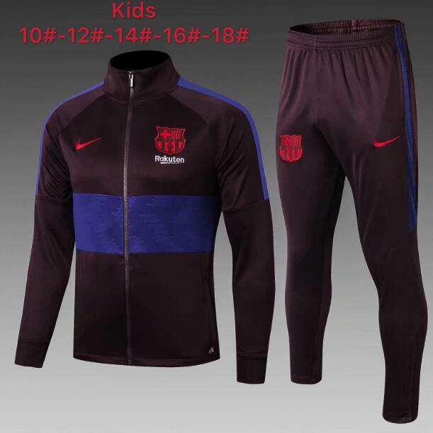 KidsBarcelona Purple Jacket and Pants Training Kits 2019/20